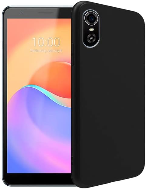 Funda de silicona para ZTE Blade A31 Plus, suave al tacto, funda protectora de cuerpo completo, a prueba de golpes con forro de microfibra (negro)