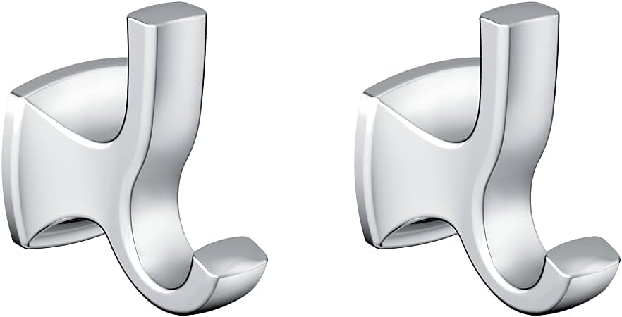Moen YB5103CH Voss – Gancho doble para bata, cromado, 2 unidades