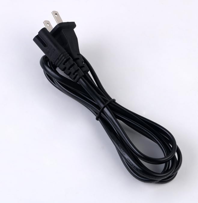 Cable de alimentación de 2 pines para monitor de computadora, compatible con Samsung Acer, HP, Dell, LG, Sharp Toshiba, monitor de laptop, PS2, PS3,
