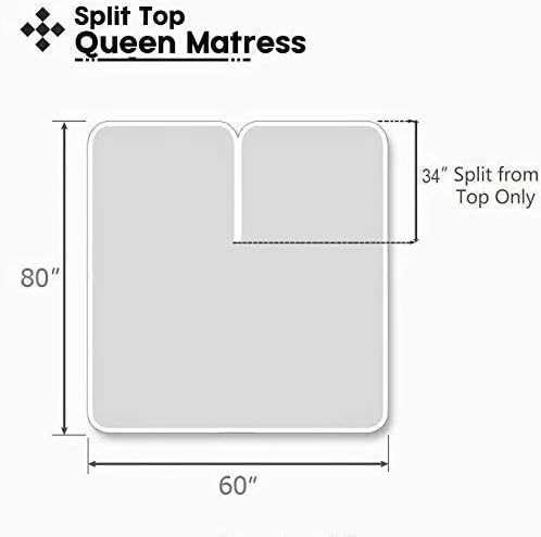 Sábanas de tamaño Queen con parte superior flexible de cabeza dividida para cama ajustable, 800 hilos, 100% algodón, 4 piezas, sábanas de número de