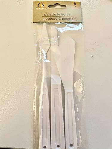 Cuchillo de paleta de pintura Espátula de plástico Cuchillo de paleta Pintura al óleo Cuchillos de plástico Mango de plástico (blanco 3 piezas)