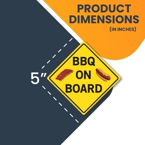 Magnet Me Up Calcomanía magnética para barbacoa a bordo, 5 x 5 pulgadas, imán automotriz resistente para automóvil, camión, SUV