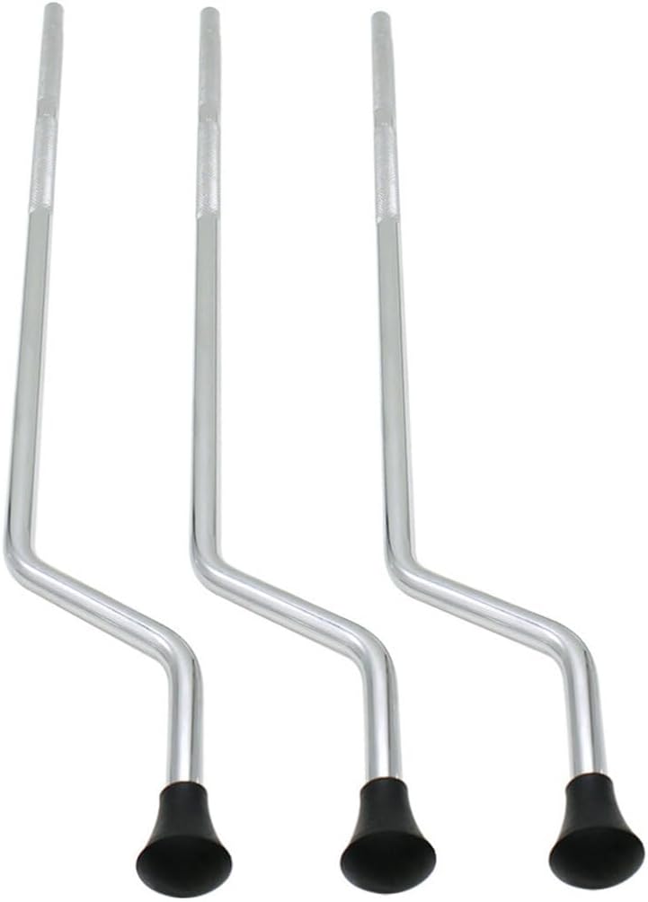 VICASKY 3 piezas de patas de piso con soportes, patas de soporte de tambor, pata de Tom de piso con punta perla, estante de montaje, pata de metal