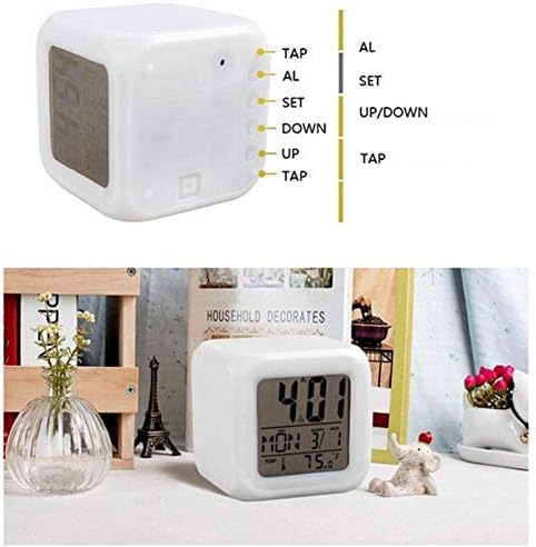 7 Cambio de color LED Digital Reloj despertador con fecha alarma termómetro hogar escritorio niño despertador tortuga en el mar