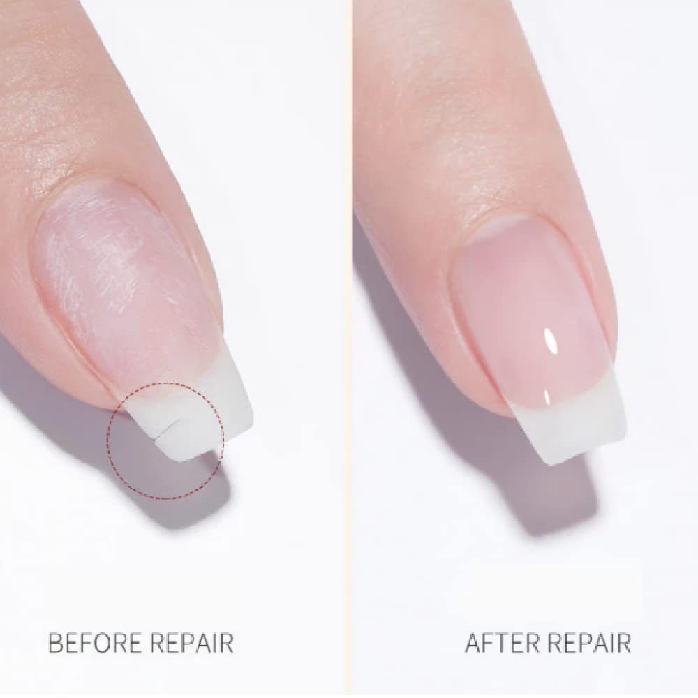 Gel de reparación de uñas para uñas fracturadas y débiles, gel de reparación transparente de fibra resistente de fijación rápida, para fortalecer