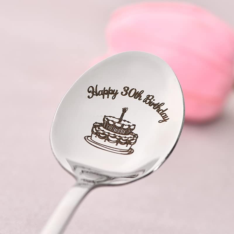 Cuchara de regalo de cumpleaños número 30 para mujeres y hombres, cucharas de feliz cumpleaños de 30 años, regalos para él, regalo de cumpleaños