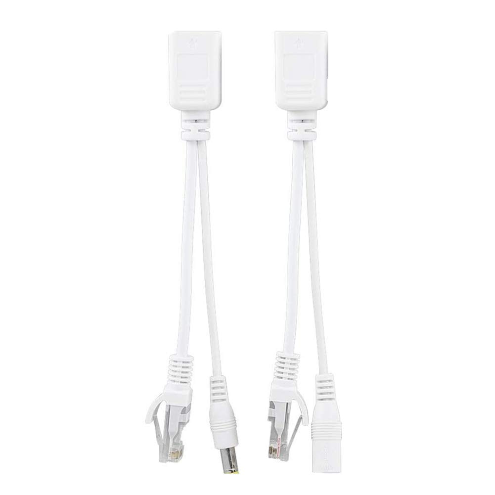 10 pares de cámaras de red Poe Rj45 cable, adaptador de alimentación a través de Ethernet inyector + divisor CC 12 V.