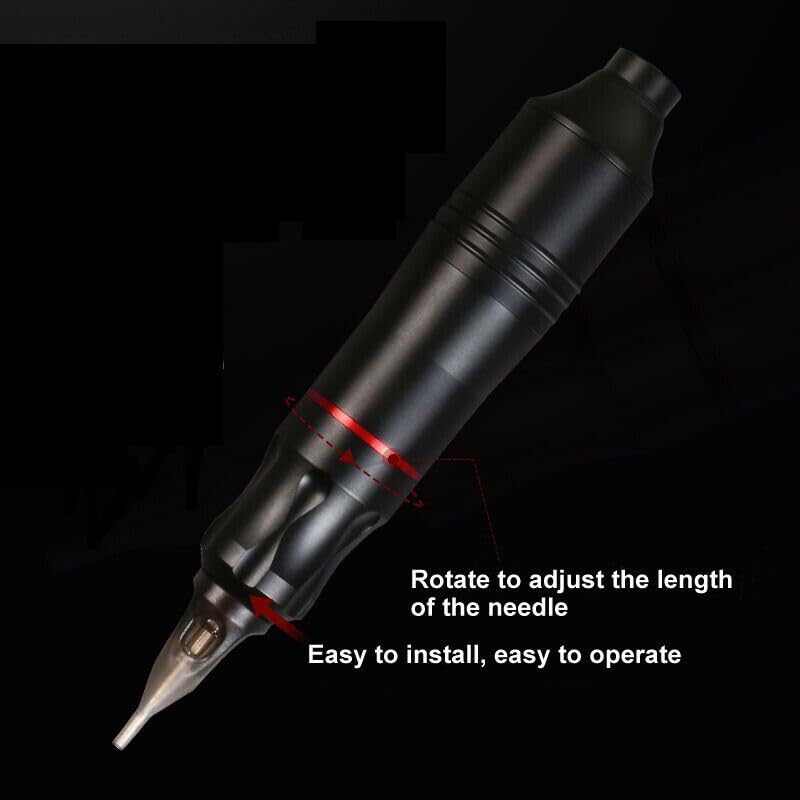 Pirate Face Tattoo Kit de bolígrafo rotativo, todo en uno, kit de máquina de tatuaje rotativo todo en uno con 7 tintas de colores radiantes,