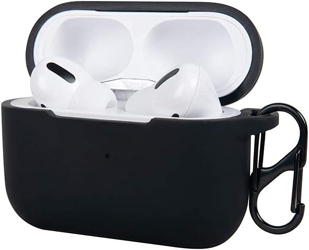 Felony Case Funda de silicona suave para AirPods Pro – Negro mate  A prueba de golpes, funda protectora de 360 para Apple Airpods con llavero  Carga