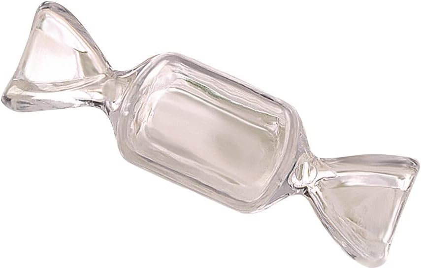 50 piezas de mini caja transparente en forma de caramelo, caja de almacenamiento de joyas transparente contenedor de plástico de viaje, caja de