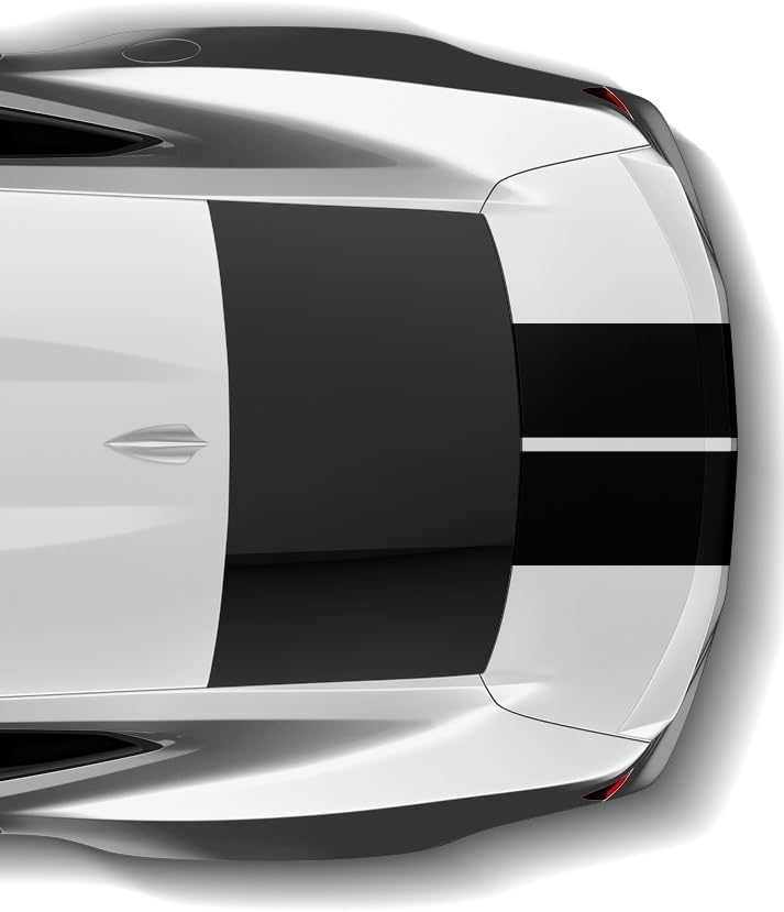 Calcomanías de rayas deportivas dobles compatibles con Chevrolet Camaro 2016 (negro)