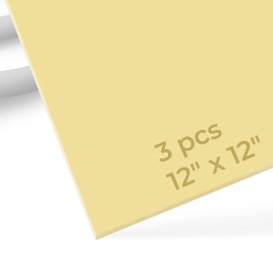 xTool Hojas acrílicas, hojas de plexiglás amarillo pastel de 18 pulgadas de grosor, 3 paquetes de 12 x 12 pulgadas, paneles de plástico opacos y xTool Hojas acrílicas, hojas de plexiglás amarillo pastel de 18 pulgadas de grosor, 3 paquetes de 12 x 12 pulgadas, paneles de plástico opacos y