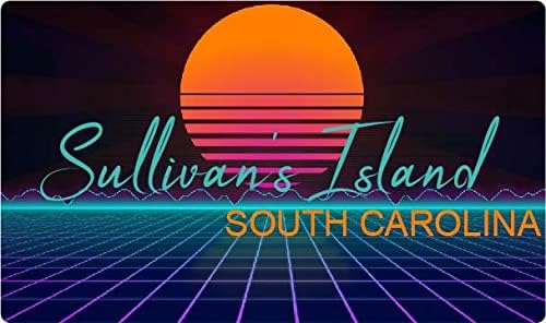 Sullivan’s Island South Carolina – Imán para nevera, diseño retro de neón de 4 x 2.25 pulgadas