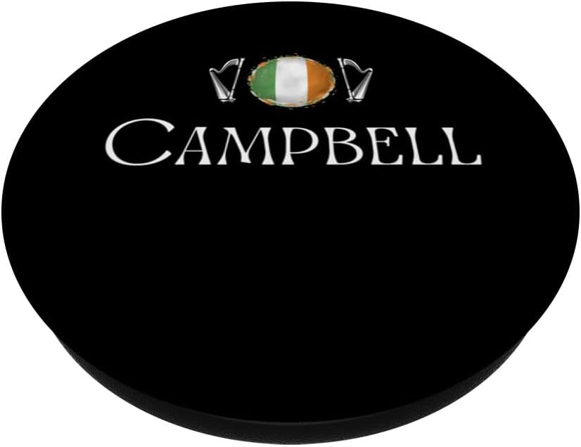 Campbell Surname Irish Family Name Heraldic Flag Harp PopSockets Standard PopGrip