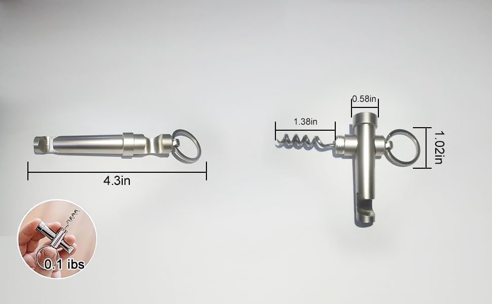 BJinegely Mini llavero sacacorchos, elegante abridor de botellas portátil 3 en 1, sacacorchos de botella de vino, actualización de abridor de