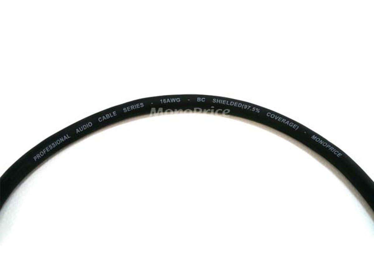 Monoprice XLR macho a cable TRS macho de 14 de pulgada – Botas moldeadas para aliviar la tensión, chapadas en oro, 16AWG, 3 pies, color negro –