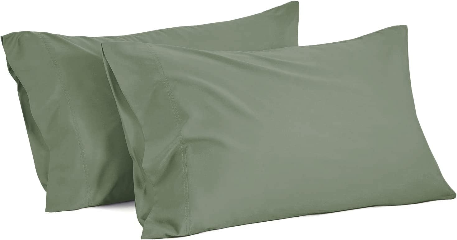 Fundas de almohada de tamaño estándar 100% algodón egipcio de 800 hilos, súper suaves, perfectas y sedosas, tejido de satén (20 x 30 pulgadas)