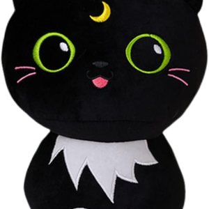 Peluche de hongo de 8 pulgadas, animal de peluche de gato negro, bonita almohada de peluche, para regalos adecuados para niñas y niños (gato negro Peluche de hongo de 8 pulgadas, animal de peluche de gato negro, bonita almohada de peluche, para regalos adecuados para niñas y niños (gato negro