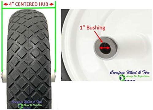 4.804.00-8 pulgadas, (15 x 4 pulgadas) HD Diamond Tread Carretilla Conjunto (cubo central de 4 pulgadas y buje de 1 pulgada)