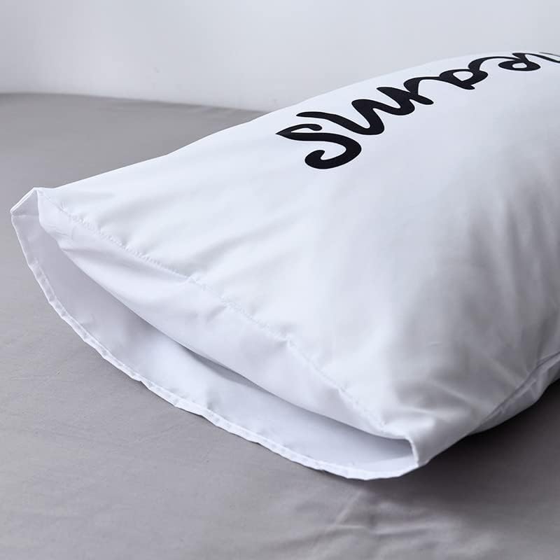 Slumber Dream Juego de 2 fundas de almohada blancas con diseño de corazón para amantes y novias, paquete de 2 fundas de almohada tipo sobre de 20 x