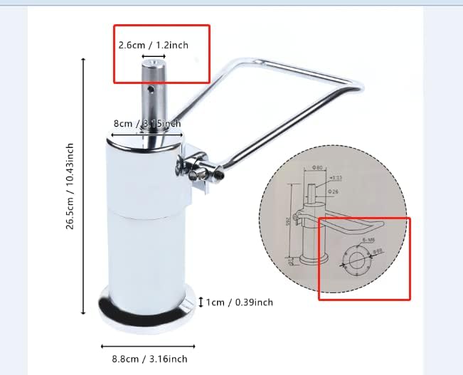 Pieza de repuesto de bomba hidráulica para silla de peluquería, capacidad de peso de 440440.9 lbs, altura ajustable de 3.35 pulgadas, patrón de 6