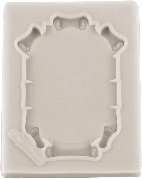 Marcos de fotos de silicona estilo barroco Curlicues Scroll Lace Photo Frame Molds Fondant Moldes para decoración de tartas, decoración de cupcakes,