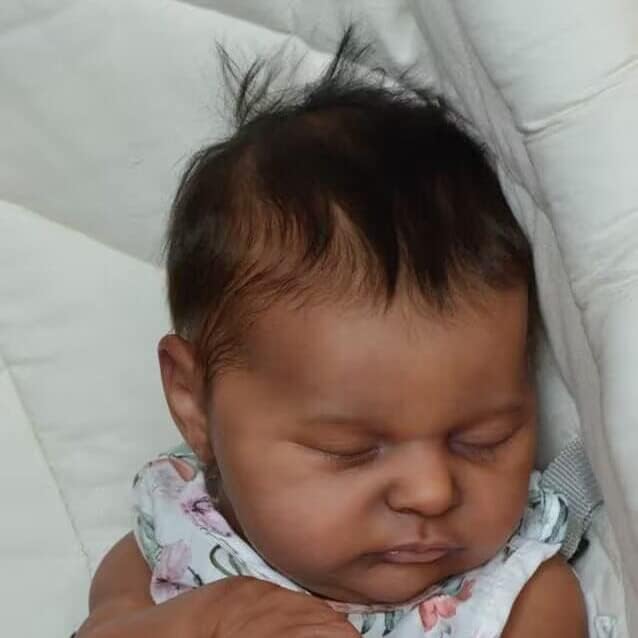 Angelbaby Muñecas de bebé Reborn negras realistas, muñeca de bebé recién nacida realista de 18 pulgadas, muñeca afroamericana durmiente con aspecto
