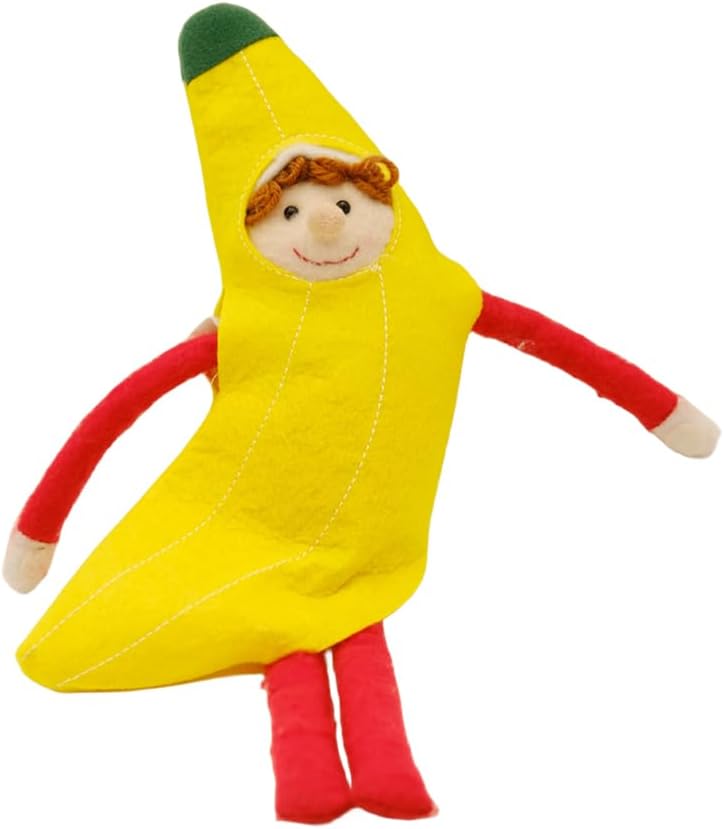 LovelfStory Accesorios de muñeca de elfo de Navidad, trajes de aguacate y plátano para vacaciones para niño o niña, muñeca no incluida (plátano)