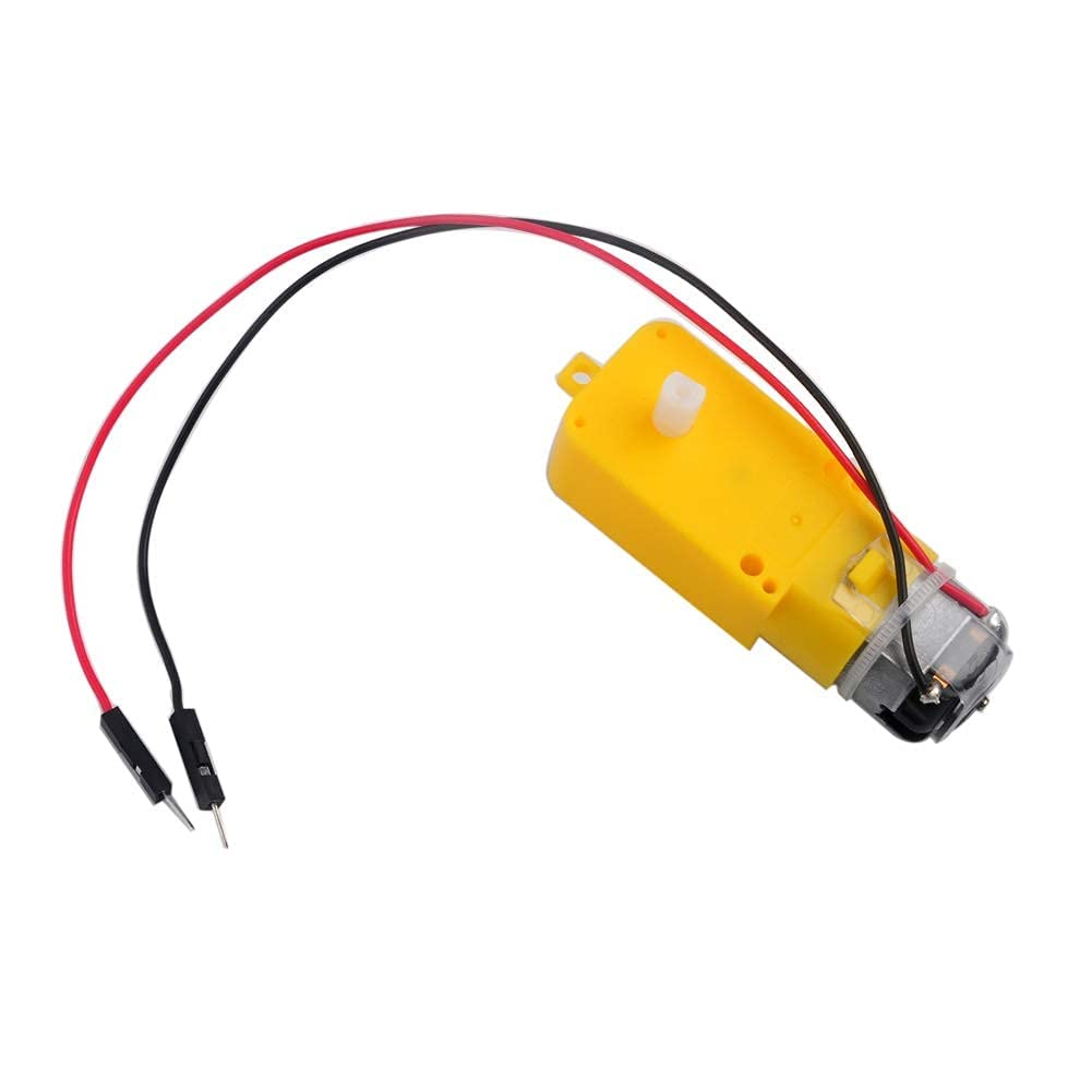 TT Motor – Caja de cambios eléctrica de 200 rpm, 3-6 V, motores magnéticos de doble eje con relación de rueda de neumáticos de plástico, motor de CC