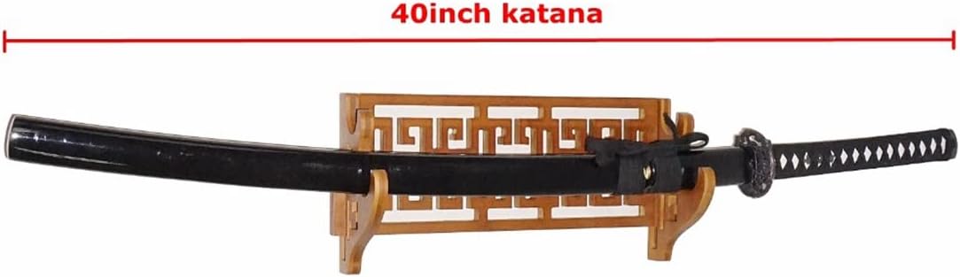 Classical Sword Holder Wall Mount Bamboo Sword Rack Hanger Katana Wakizashi Genji Stand 2 Layer