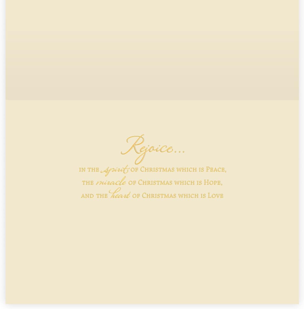 The Gallery Collection, Paquete de 25 tarjetas, tarjetas de Navidad religiosas con sobres forrados de papel de aluminio (Paz y adoración), para