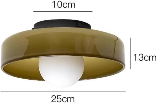 Lámpara de techo semiempotrada de cristal naranja de mediados de siglo con globo de leche, nórdico, moderno, verde, accesorios de iluminación para