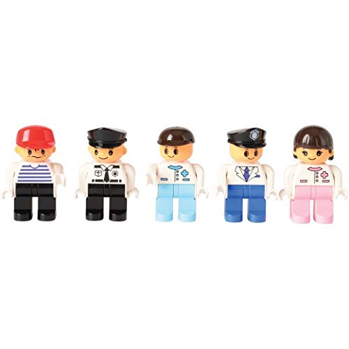 Constructive Playthings 20 piezas Posable People para ladrillos de construcción de tamaño preescolar