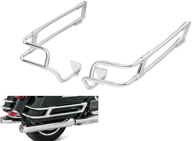 Rieles de protección de alforja para Harley Touring Electra Street Road Glide Flht Flhrxs Flhx Flhxs Flhxst Fltrx ’14-Later (cromado)