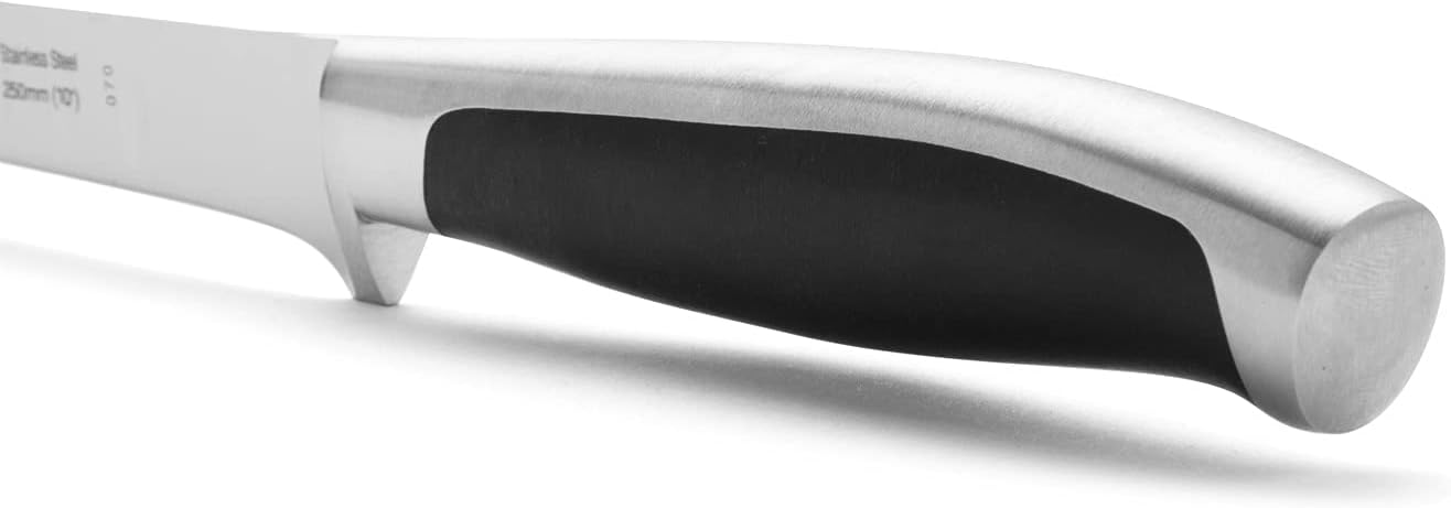 ARCOS Cuchillo de trinchar de acero inoxidable de 10 pulgadas. Cuchillo de carnicero de doble afilado. Mango ergonómico de polioximetileno y hoja de