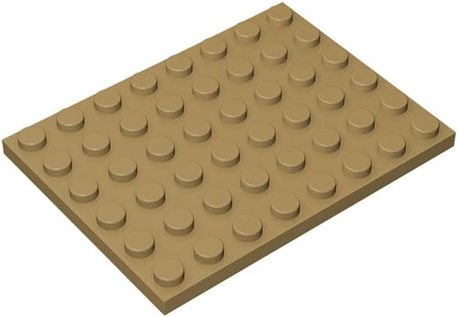 Placa de construcción clásica de 6 x 8 pulgadas, 20 unidades de color amarillo tierra, compatible con piezas y piezas Lego 3036, compatible con