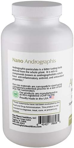 Nano Andrographis – Cápsulas vegetales de 500 mg (120 porciones), extracto de Andrographis paniculata, nano para absorción superior, apoya el