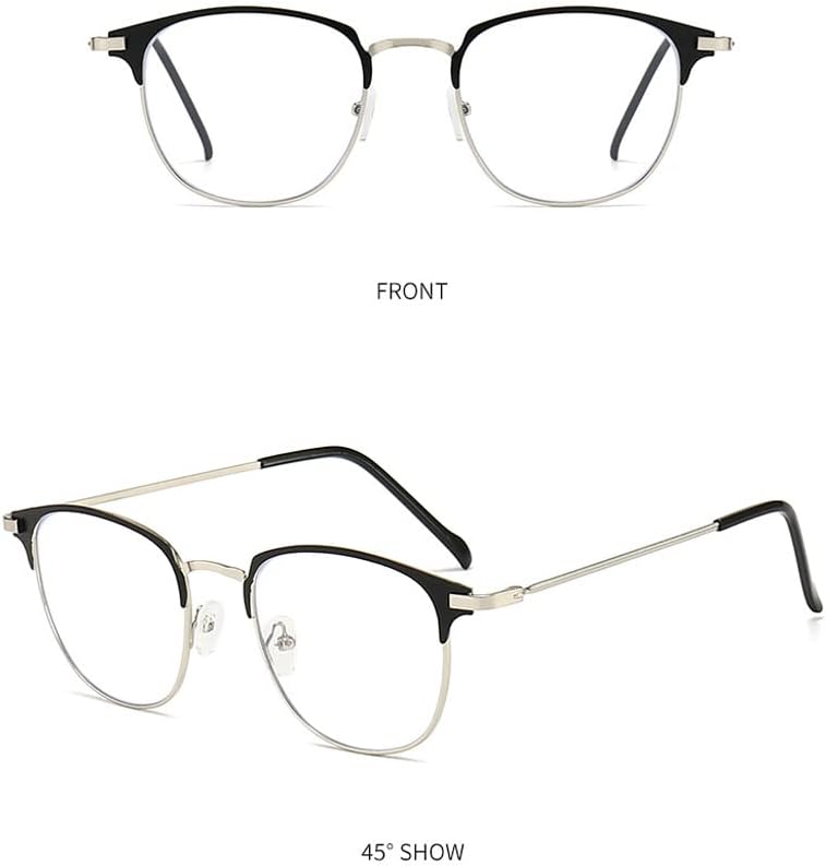 DEPEYE Gafas de miopía con bloqueo de luz azul, marco de metal, gafas retro para miopía, gafas de 0.5 a 4.0 de fuerza