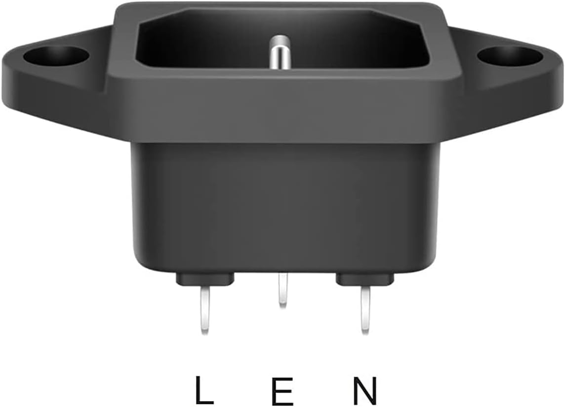 JUNAHAA MXR – Adaptador de enchufe para montaje en panel, 4 unidades, CA 250 V, 10 A, IEC 320 C14, conector de alimentación de enchufe de