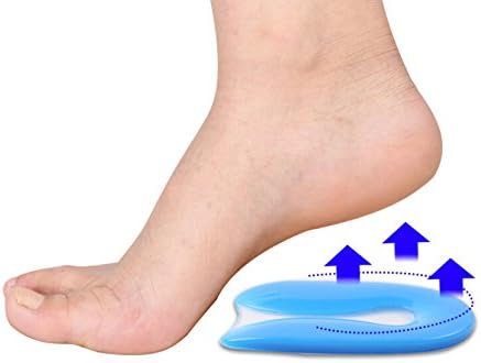 Almohadilla de talón en forma de U de gel de silicona para fascitis plantar, corrección de remisión, almohadilla de talón en forma de U S, M