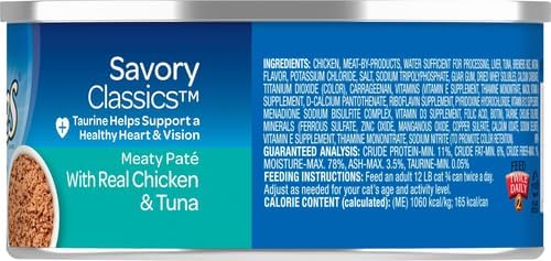 9Lives Meaty Paté With Real Chicken & Tuna Wet Cat Food, 5.5 Ounce Can (Pack of 24)