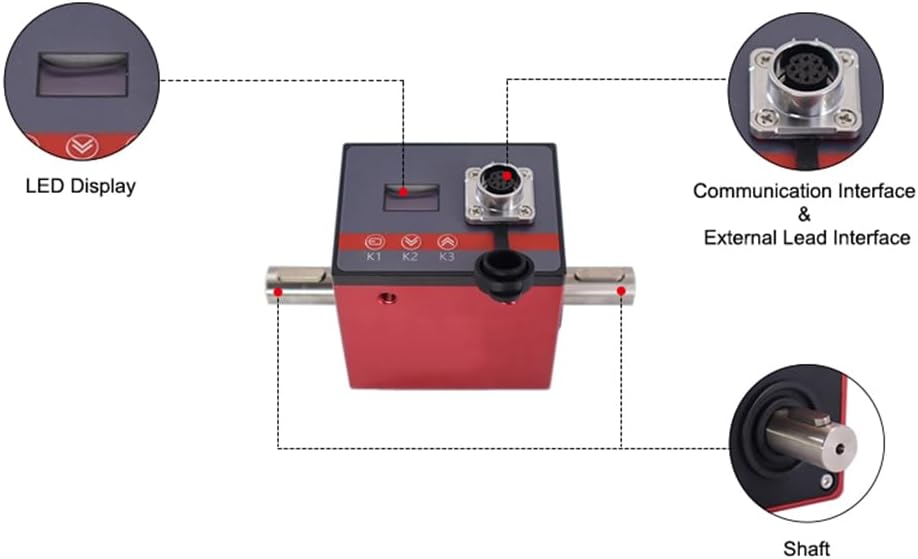 Sensor de par giratorio digital ATO, sensores de par dinámicos de 1 Nm con pantalla LCD para medición de velocidad del motor, señal de salida  5 V