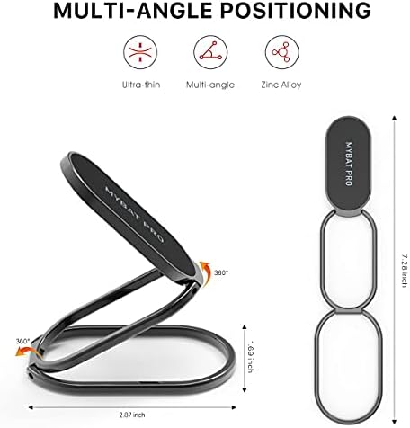 MYBAT PRO Soporte de anillo para teléfono, soporte de dedo con rotación de 360, agarre trasero plegable para teléfono celular para escritorio,