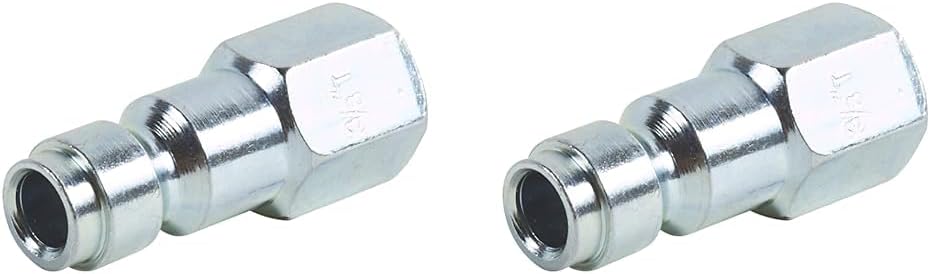 Metabo HPT Tapón de aire automotriz, tamaño del cuerpo de 38″, acero chapado en zinc, tamaño de rosca hembra de 14″ (115306M) (paquete de 2)