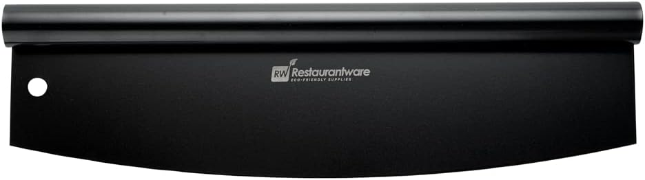 Restaurantware Met Lux – Cortador de pizza de acero inoxidable negro, con tapa, 13 34 x 3 12 pulgadas, caja de 1 unidad