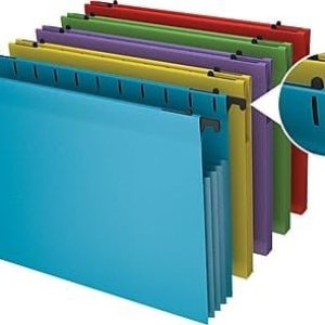 STAPLES Bolsillos colgantes expandibles de polietileno, carta, surtido, 5 unidades (3 paquetes de 5) STAPLES Bolsillos colgantes expandibles de polietileno, carta, surtido, 5 unidades (3 paquetes de 5)