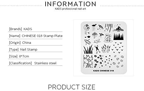 KADS Placas de estampado para arte de uñas Kite Frog Spring Template Image Plate Stencil Nails Tool (CN018)