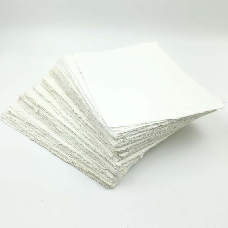 Habiller Hojas sueltas de papel de algodón con borde de cubierta para escribir caligrafía, impresión, manualidades de álbumes de recortes, mapa,
