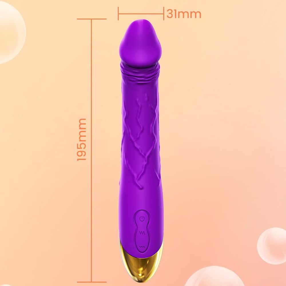 Vibrador realista de 7.6 pulgadas para mujeres, 10 potentes modos de vibración para estimular el clítoris y el punto G, juguetes sexuales