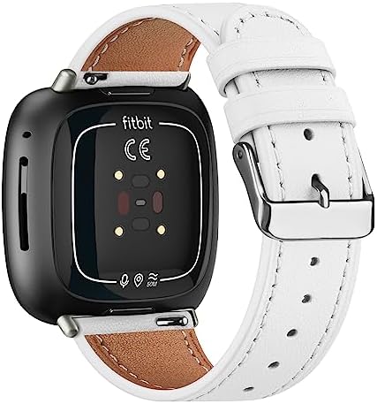 Meliya Correas de cuero compatibles con Fitbit Versa 4, Fitbit Versa 3, Sense 2, correas de reloj Fitbit Sense para mujeres y hombres, correas